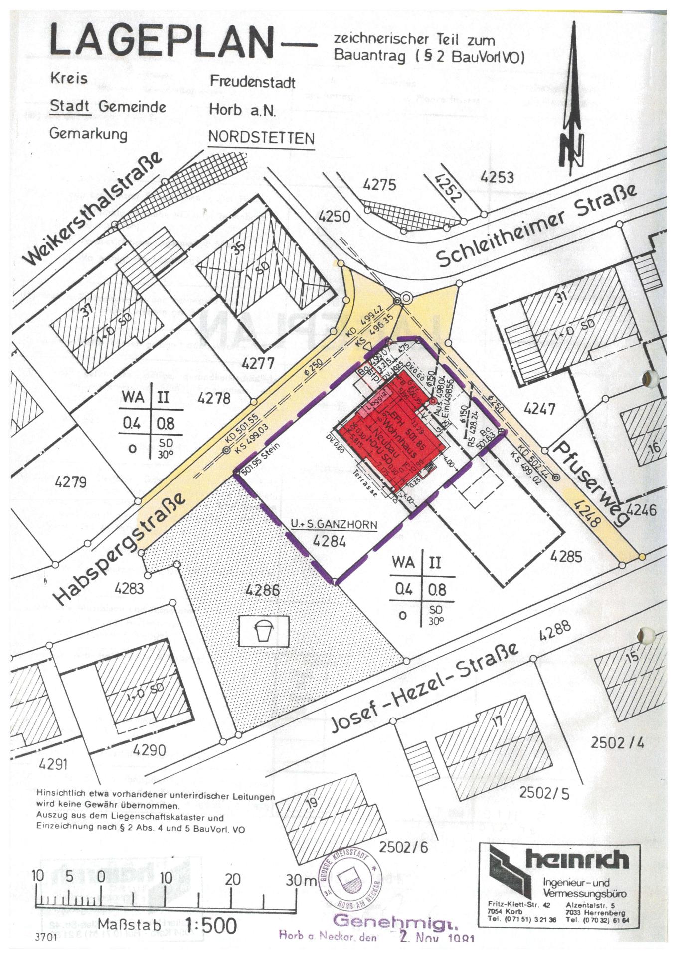 amtlicher Lageplan Pfuser Weg 2 